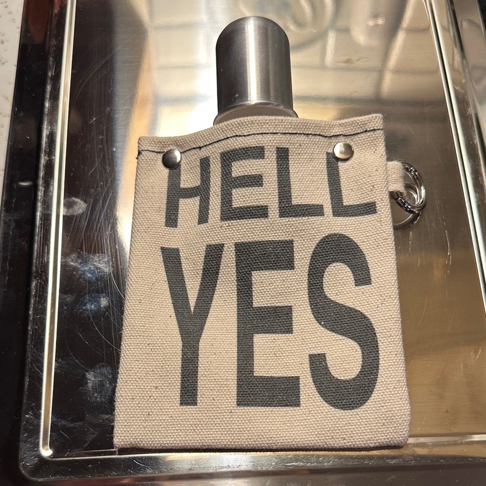 Canvas Flask with Gray Text